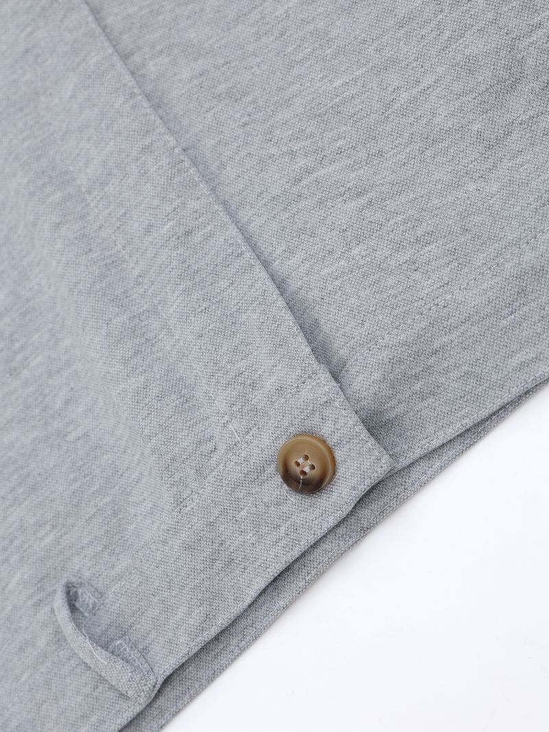 Men's Clothing High Elastic Four Season Texture Button Casual Pants Pants_voghion.com