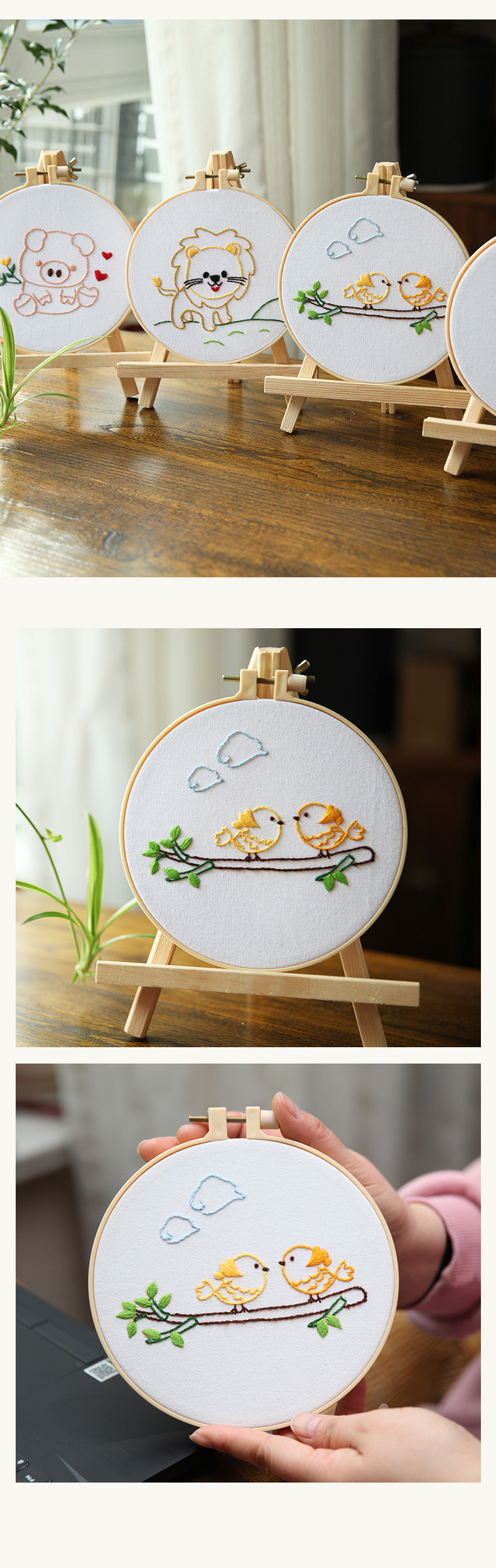 Good Rabbit Embroidery DIY Hanging Picture Children's Lu Embroidery Elementary Practice Cross Cartoon Small Animal Ornaments_voghion.com