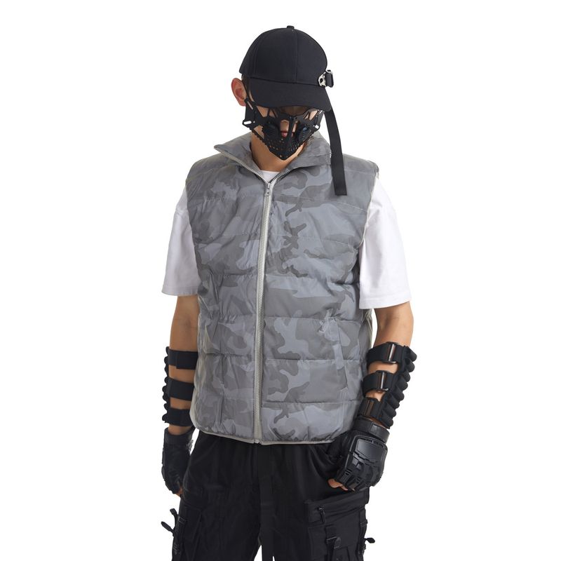 Roupas masculinas camuflagem ao ar livre colete refletivo casaco de algodão_voghion.com