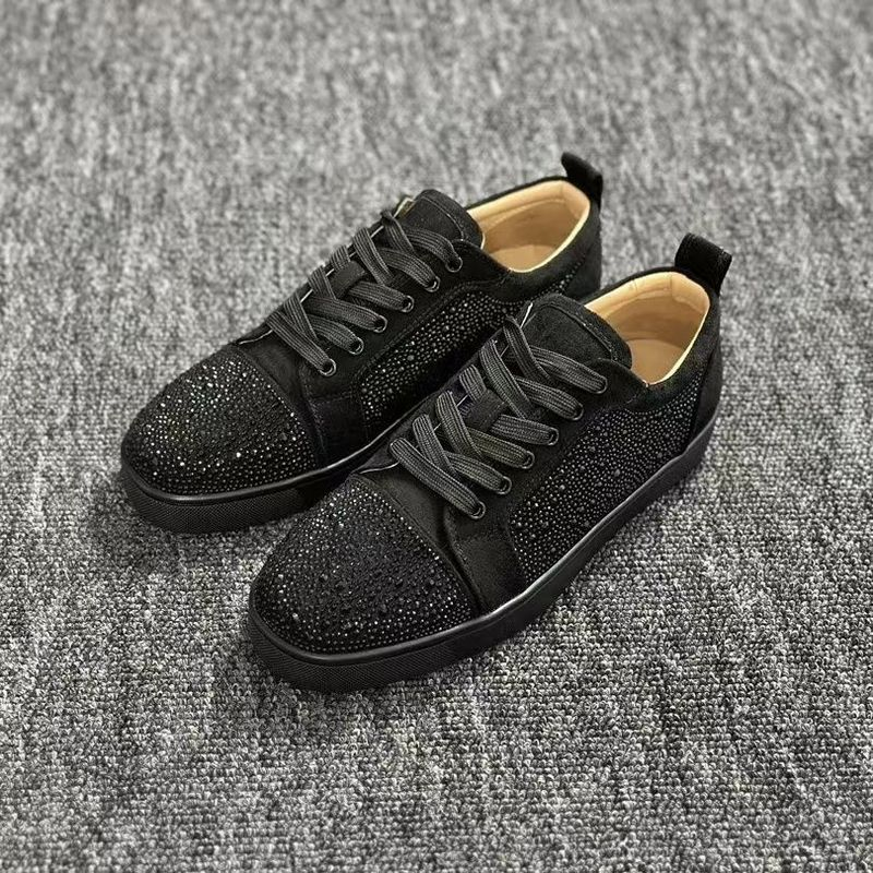 Dia Casual Men's Breathable Leather Sewn Black Fashion Comfortable Low-top Shoes_voghion.com