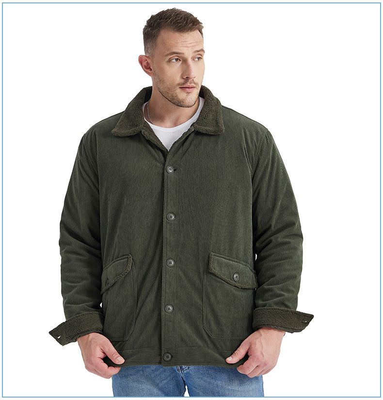 Men's Plus-Size Corduroy Winter Jacket – Lambswool-Lined Thick Coat For Cold Weather_voghion.com