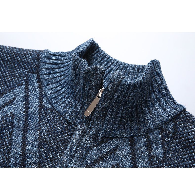 Lässiger Samtpullovermantel mit Stehkragen für Herren – Verdickte Winterjacke für Herbst und Winter, weich und warm, stilvolle Oberbekleidung_voghion.com
