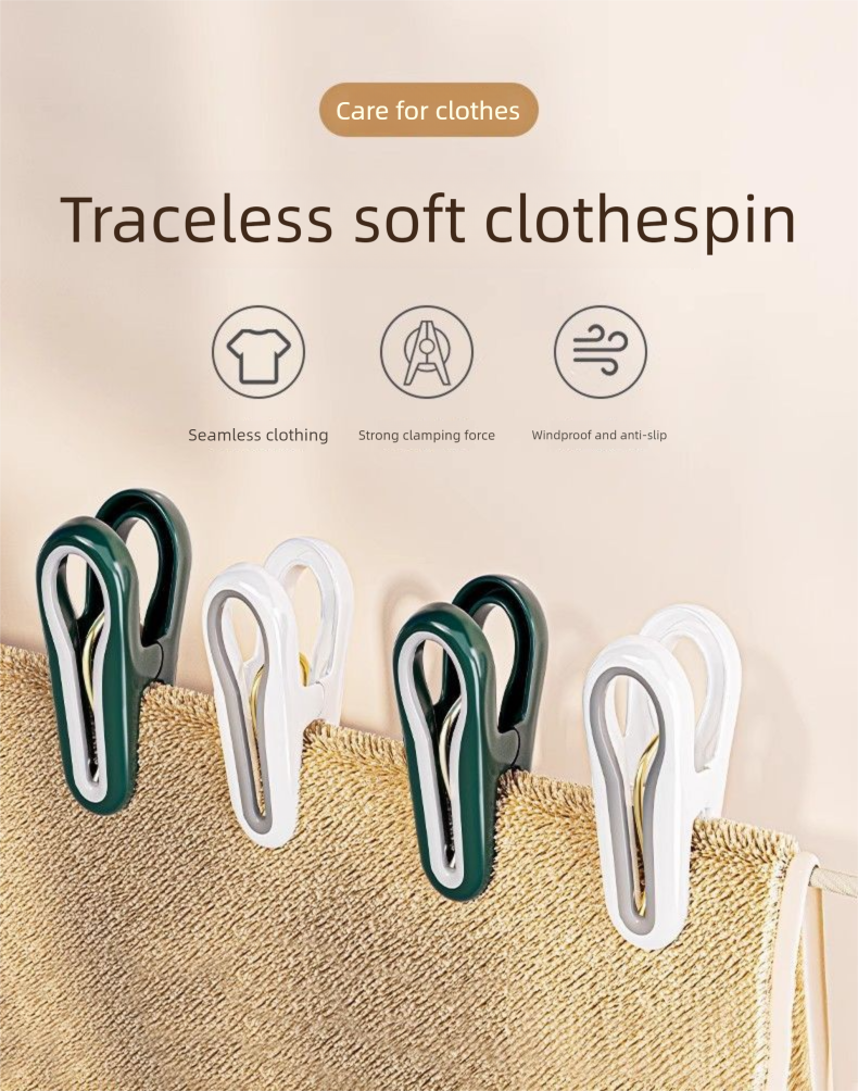 Geen sporenhanger Winddicht Vaste droogdeken Kleding Sokken Handdoeken Lakens Plastic Kleine clips Huishoudelijk_voghion.com