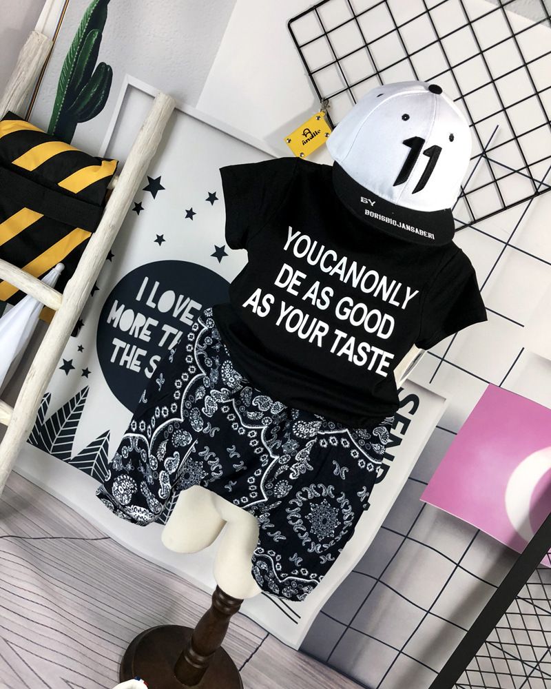 Kid's Clothing Boys summer t-shirt suit trend 2024 new children's casual sports children's clothing children's short-sleeved baggy pants suit_voghion.com