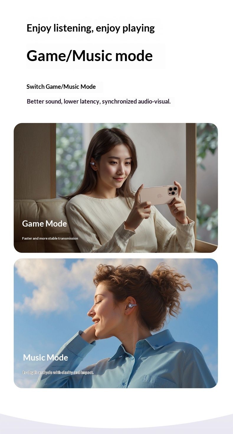 Nouveaux écouteurs Bluetooth Q71 non intra-auriculaires Réduction efficace du bruit Faible latence Qualité sonore sans perte Conduction osseuse_voghion.com