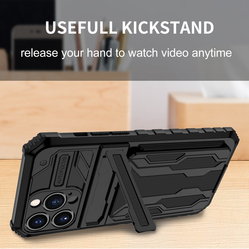 ShockProof Armor Case für iPhone 14 13 12 11 Pro Max XS Max XR 8 7 Plus Anti Shock KickStand Bracket Card Slot Case_voghion.com