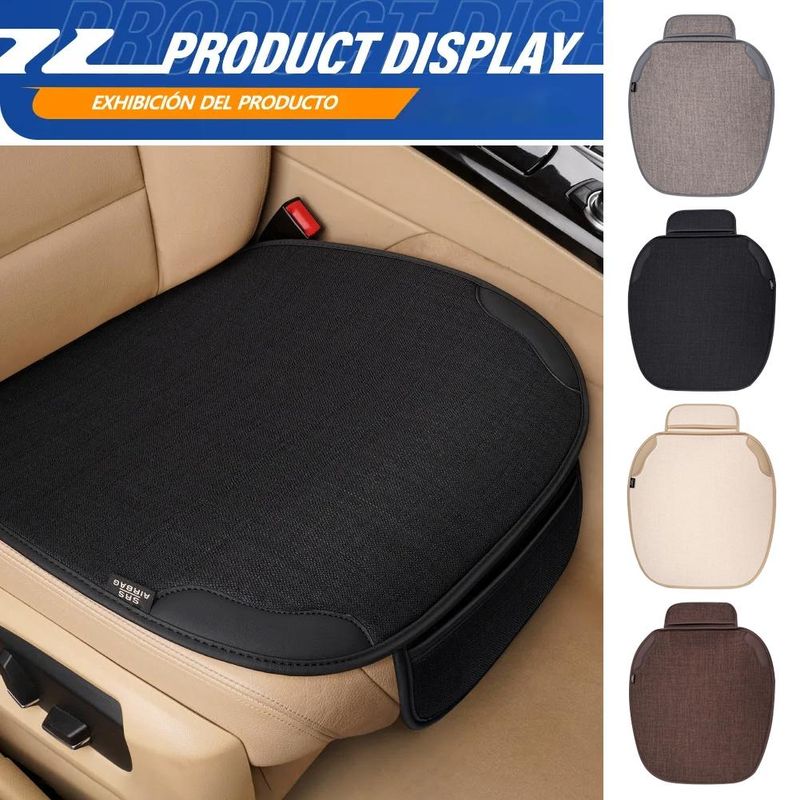 Flax Cover Universal Front Seat Breathable Anti Scratch Protector Cushion Covers For Car Interior Accessories 2024_voghion.com