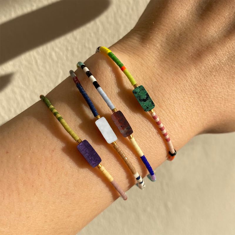 Women's Jewelry - Bohemian Style Colorful Friendship Bracelet With Miyuki Beads And Amethyst, Handwoven Adjustable Wrap Bracelet For Women And Girls_voghion.com