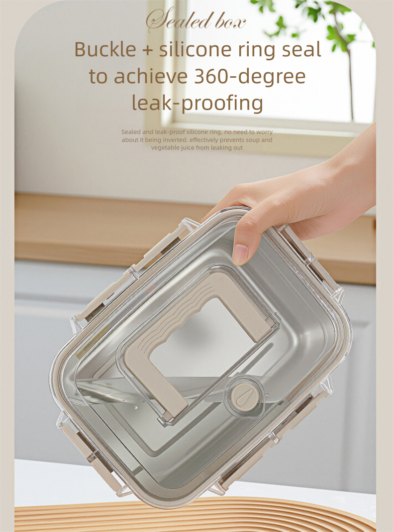 Contenitore per il pranzo portatile da esterno, sigillato, in acciaio inossidabile per alimenti 316, con coperchio, per conservare la freschezza e conservare il congelamento._voghion.com