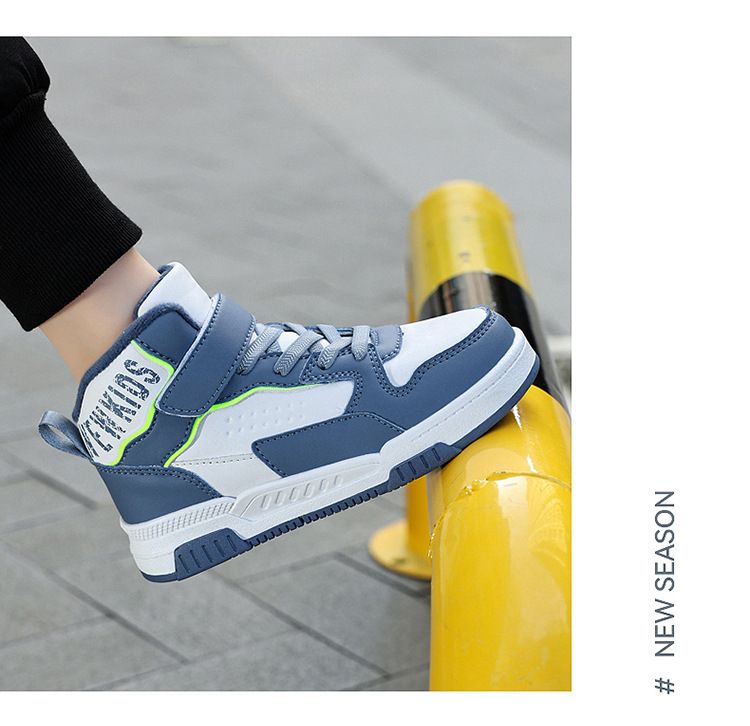 Scarpe per bambini, scarpe da ginnastica alte per bambini, per ragazzi, 2024, nuove, invernali, più velluto e cotone, calde per ragazze, scarpe casual per bambini di media e grande taglia_voghion.com