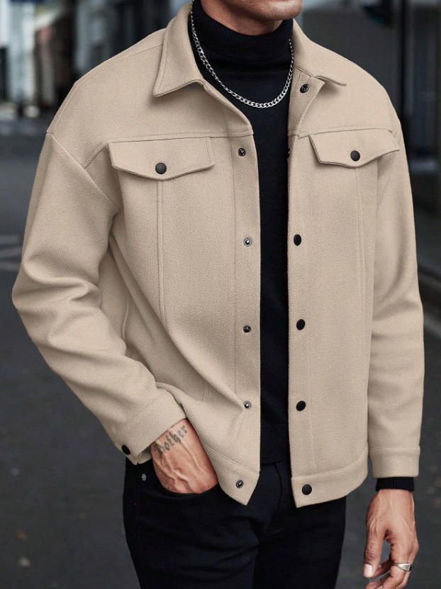 Herren-Wollmischungsjacke – Slim Fit Herbstmantel (5 Farben) – Winddicht & Leicht für den urbanen Stil (S bis XXL)_voghion.com