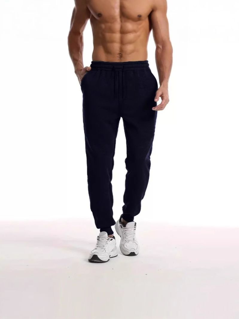 Pantaloni da jogging da uomo foderati in pile – Pantaloni sportivi morbidi e caldi per l'inverno (S-3XL) – Vestibilità comoda con risvolti alle caviglie_voghion.com