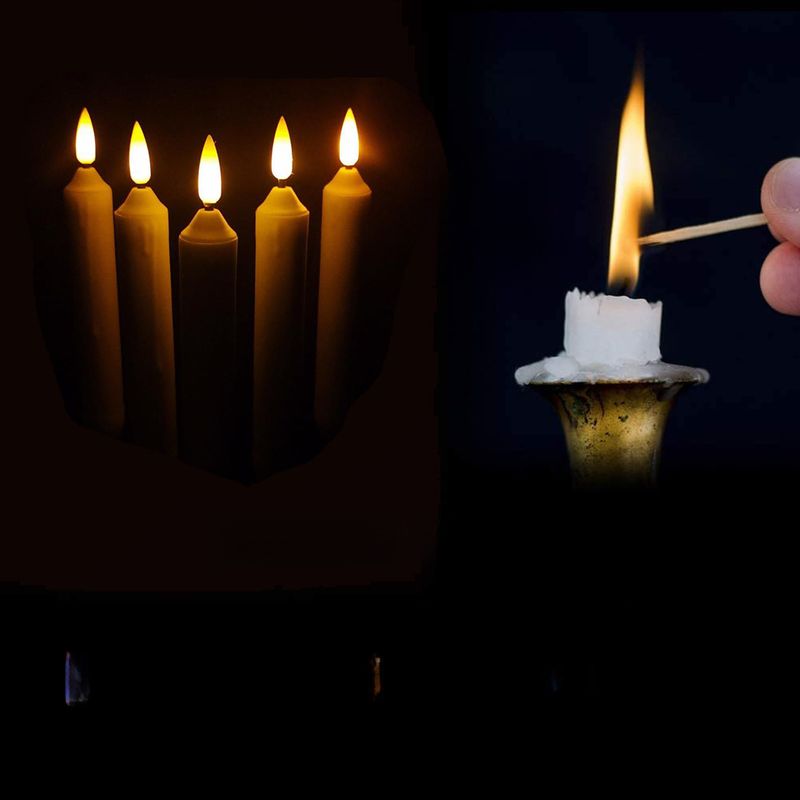 Factory direct led electronic candle lamp 3D Wick craft candle wedding arrangement proposal props electronic long wax_voghion.com
