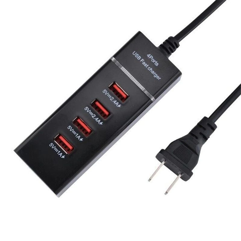 Music Festival 3A 15W 4USB Plug in Multi Port USB Smartphone Tablet Travel Charger_voghion.com