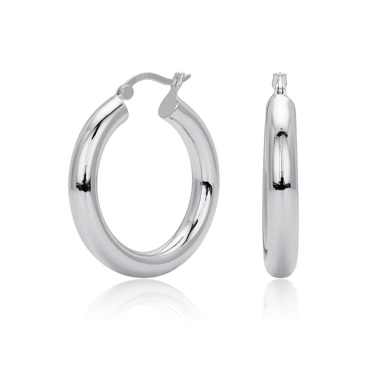 Orecchini a cerchio grandi minimalisti da donna in argento sterling 925, stile punk, dichiarazione di moda, misure 20 mm-30 mm, gioielli per le orecchie alla moda alla moda punk_voghion.com