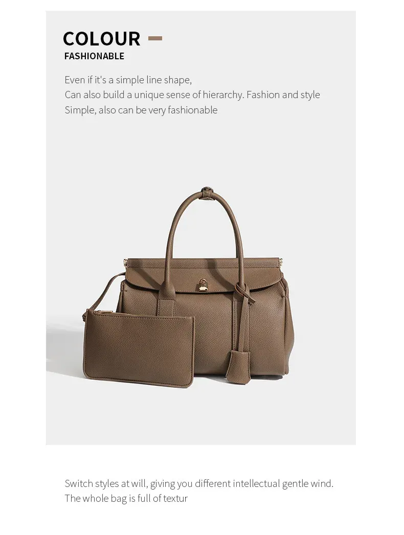 DSGUTWO Large Capacity Shoulder Tote Bag Grainy Leather Handbag For Travel Soft Shape From Mainland China_voghion.com