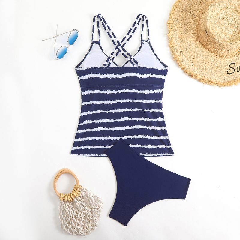 Maillot de bain deux pièces à rayures, coupe slim, pour femme, nouveauté 2025_voghion.com