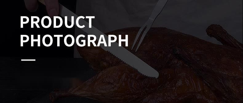 Tibetisches Edelstahl-Set, Lammkeulenhalter, Grillmesser und -gabel zum Braten eines ganzen Lamms im Freien_voghion.com