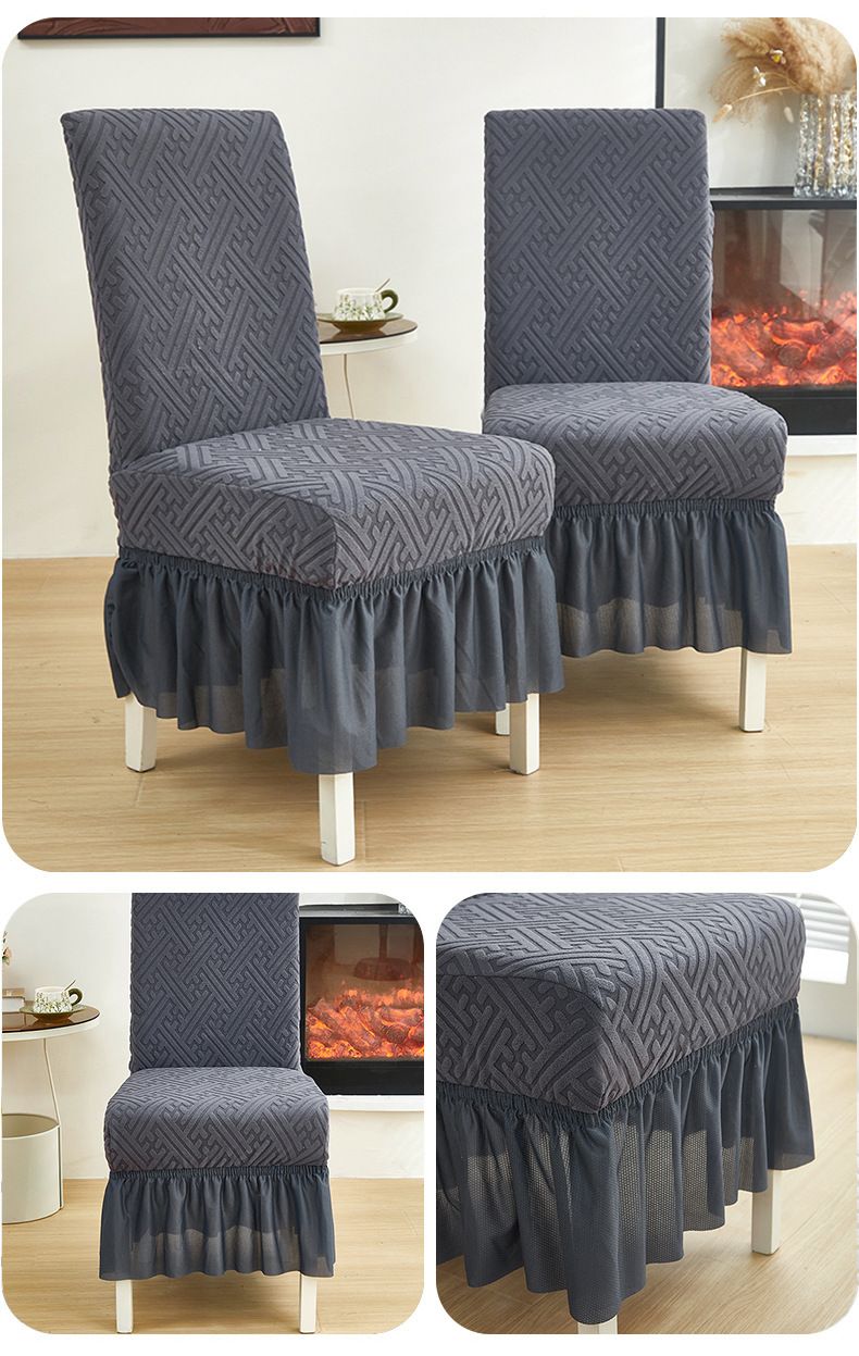 Elastic Skirted Chair Covers – Universal Fit Slipcovers For Dining Chairs, Office Chairs & Home Use (Dustproof, 6 Modern Colors, Easy To Install)_voghion.com