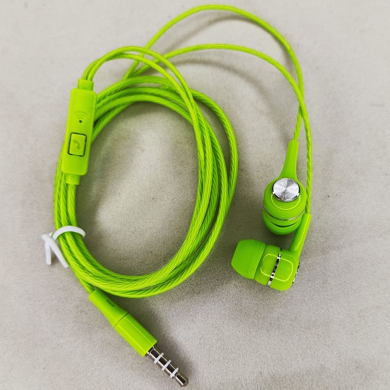 Large Volume S12 Heavy Bass In-Ear Headphones With Crystal Cable, Microphone, And Electroplated Coil_voghion.com