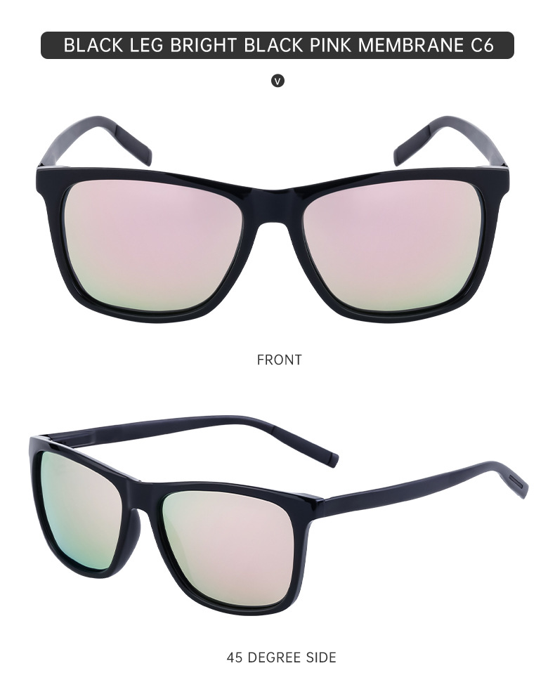 2024 New Square Frame Polarized Sunglasses for Men Sunscreen Aluminum Magnesium Sunglasses for Men Trendy Cross-Border Wholesale Sunglasses_voghion.com