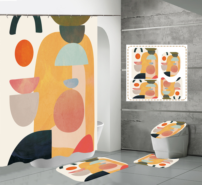 Nordic modern high-definition digital printing waterproof and anti fog polyester high-end hotel partition bathroom_voghion.com