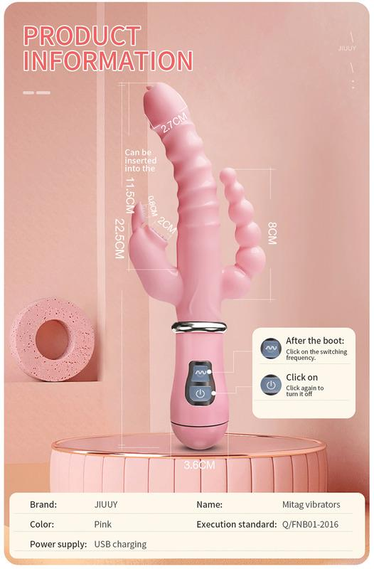 3 in 1 vibratore del coniglio del dildo impermeabile USB ricaricabile magnetico giocattoli del sesso del clitoride anale per le donne Coppie Negozio 22_voghion.com