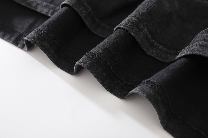 Erkek Giyim Sokak Modası Kısa Kollu Tişört Retro Bant Doğrudan Sprey Baskı Yıkanmış Ağır Pamuklu Vintage Tişört_voghion.com