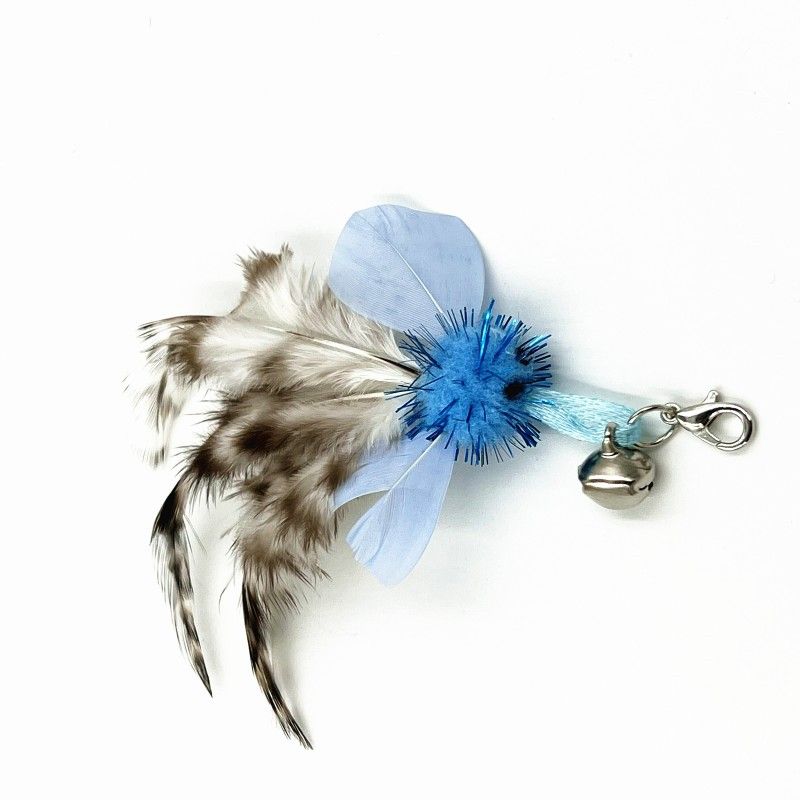 Varita de juguete para mascotas con plumas de pájaro volador, cabezal de repuesto para gatos, juguete masticable duradero_voghion.com