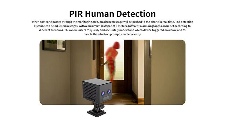 Çift Lensli Zoom Güvenlik Kamerası - Pil ile Çalışan İki Yönlü Ses Düşük Güç Tüketimi Gece Görüşü Hareket Algılama İç/Dış Mekan Kullanımı_voghion.com