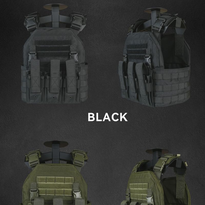 6094 Tactical Plate Carrier Vest – 500D Polyester With EVA Foam Padding (Coyote/OD Green, MOLLE-Compatible)_voghion.com
