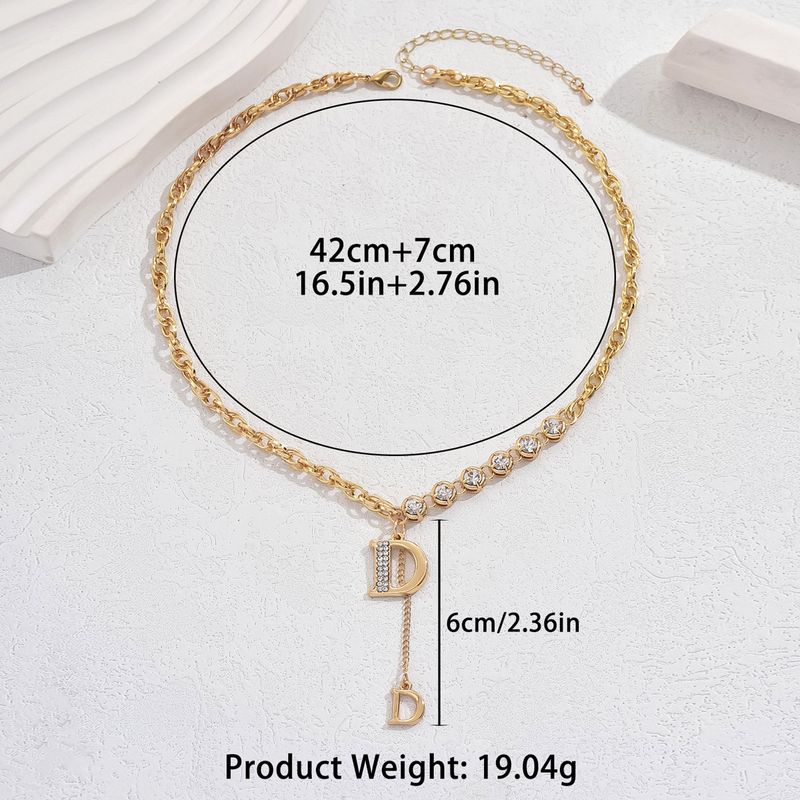 Collana da donna dolce e fresca, con lettere inglesi, design di nicchia, catena per clavicola, collana con zirconi intarsiati_voghion.com