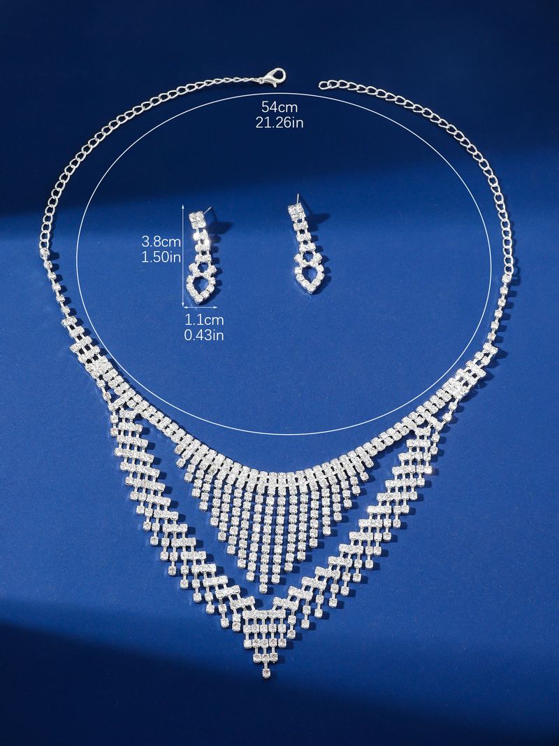 halsbandsset örhänge smyckesset bankettklänningsset halsband moderiktigt brudsmycken_voghion.com