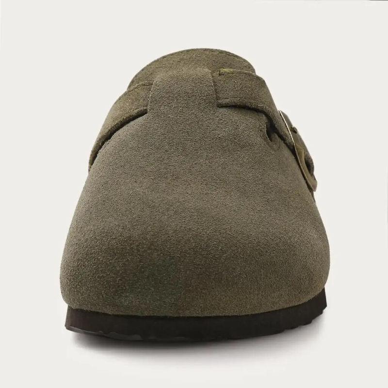 Bebealy Classic Mules Cork Footbed Clogs Slippers with Arch Support Fashion Beach Slides Soft Suede Potato Shoes For_voghion.com