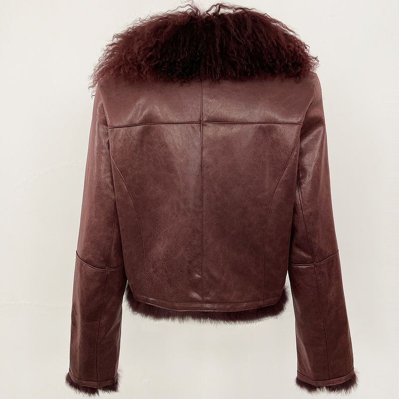Damenmantel mit Wildleder-Pelzbesatz – Kurze Winterjacke mit Kaninchenfellfutter (Schwarz/Burgunderrot/Khaki/Weiß, S-3XL)_voghion.com