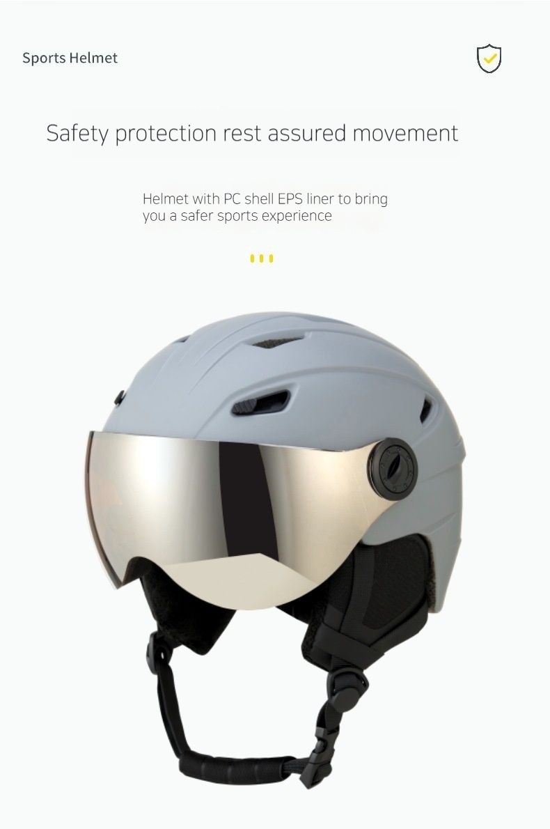 2024 Neuer Skispiegel Integrierter Outdoor-Sport Erwachsener Einzel-/Doppelbrett Warmer Schneehelm_voghion.com