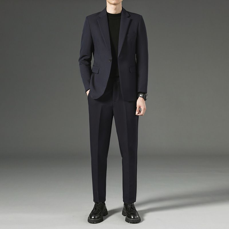 Completo casual da uomo CT, autunno inverno 2025, nuovo e alla moda, pantaloni a nove punte, due pezzi, elegante, completo da tre pezzi_voghion.com