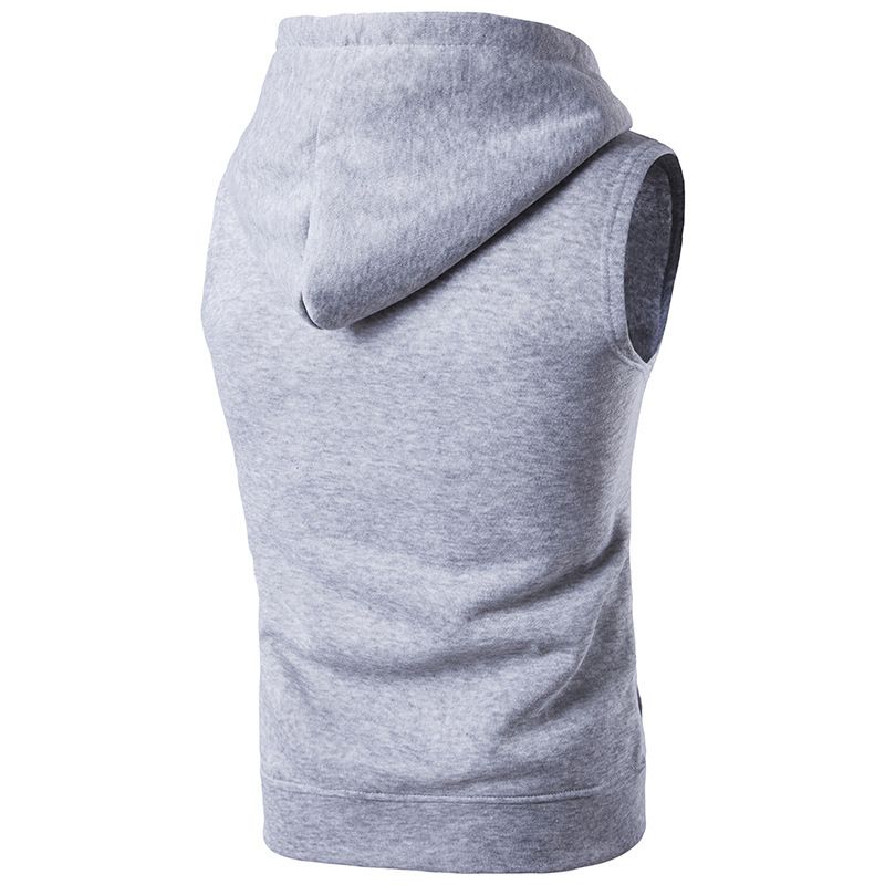 New Men's Zipper Pocket Sweatshirt Jacket Hooded Vest_voghion.com