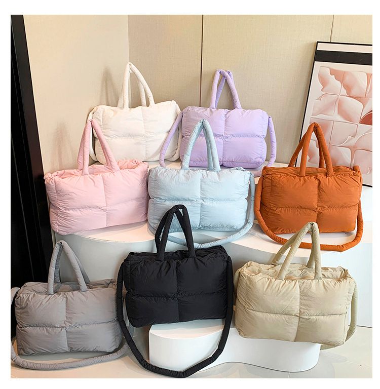 Cotton Bag Down Bag Female Large Capacity Leisure Tote Bag Ladies Commuter Shoulder Bag_voghion.com