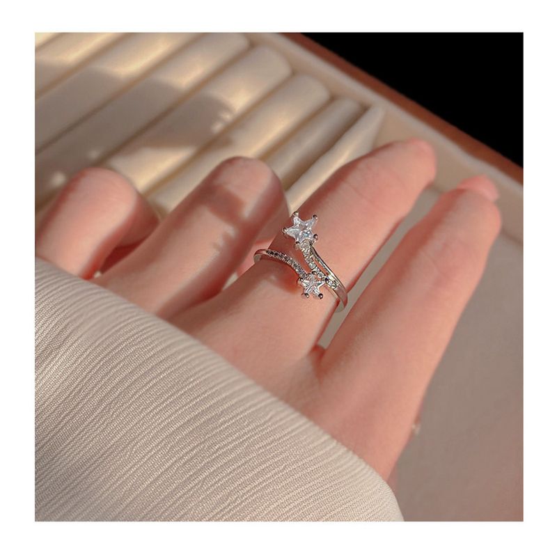 Super Immortal Star Zircon Open per donna, anello di alta moda, micro intarsio leggero di lusso e anello unico per l'indice_voghion.com