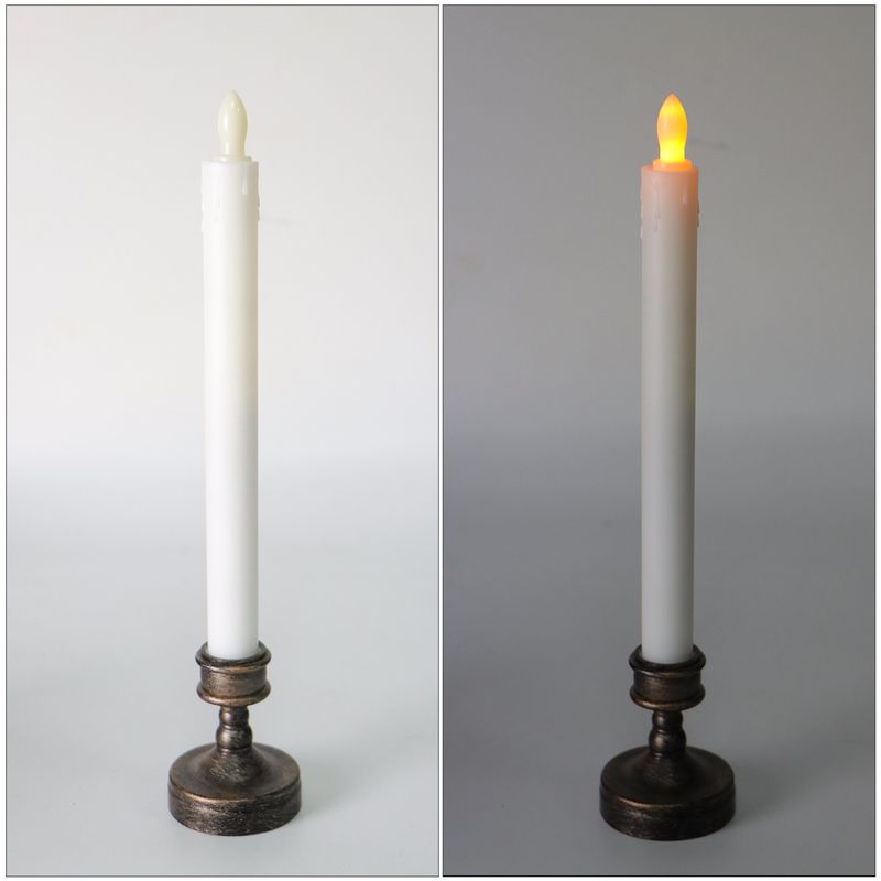 THIKIN Flammenlose LED-Kerzen mit Fernbedienung – Dekorative Lichter mit langem Stab für Hochzeit, Kirche, Weihnachten, Heimdekoration_voghion.com