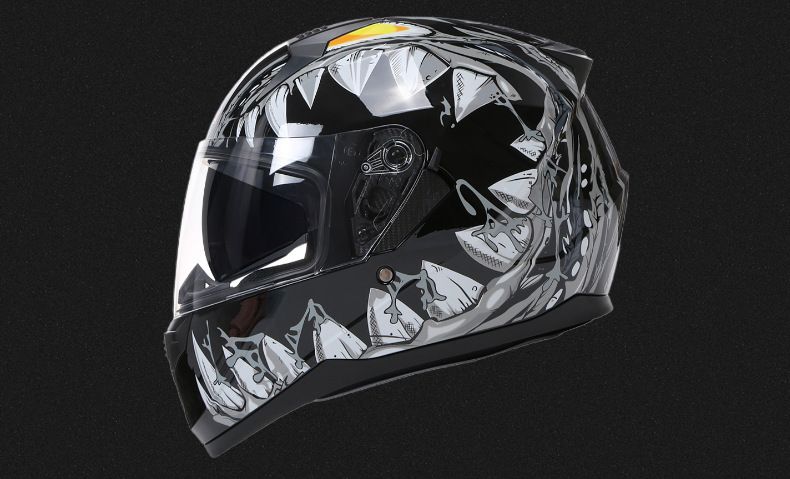 Casco da moto Casco da moto con doppia lente traspirante e copertura integrale per tutte le stagioni_voghion.com