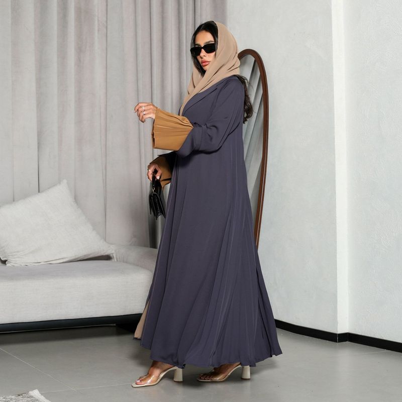 2025 New Muslim Suede Large Size Robe Elegant Temperament Dress_voghion.com