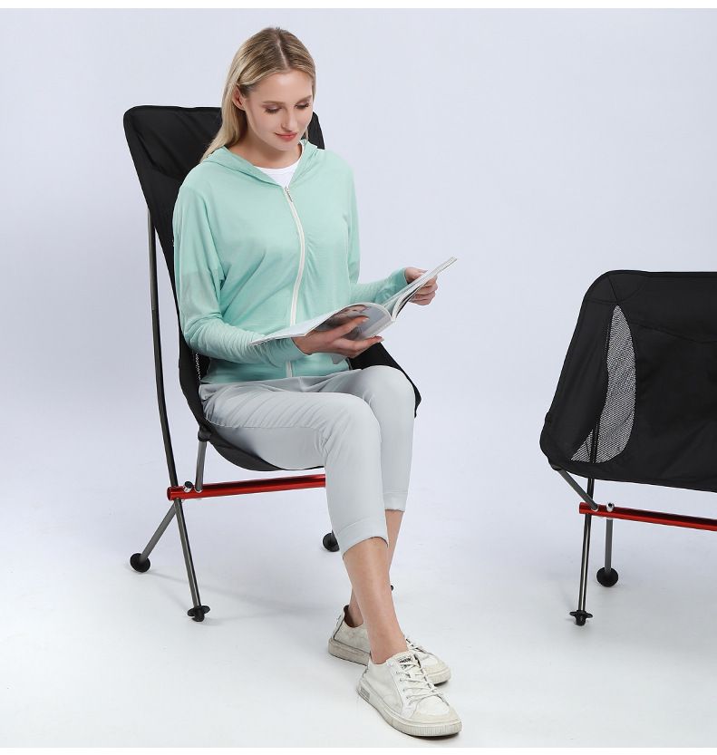 Outdoor Camping Outdoor Folding Chair Camping Beach Barbecue Portable Moon Chair Self Driving Leisure Fishing Aluminum Alloy Chair_voghion.com