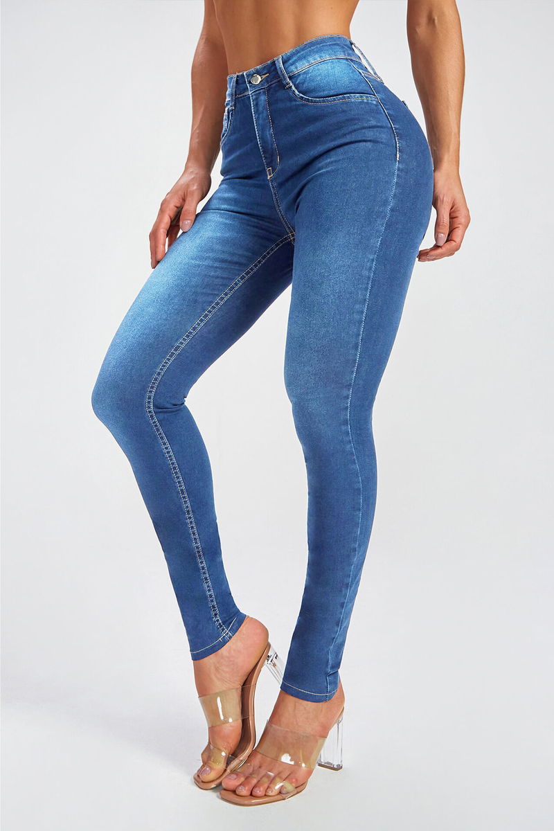Jeans skinny elasticizzati a vita alta, nuovi modelli di abbigliamento primaverile da donna_voghion.com