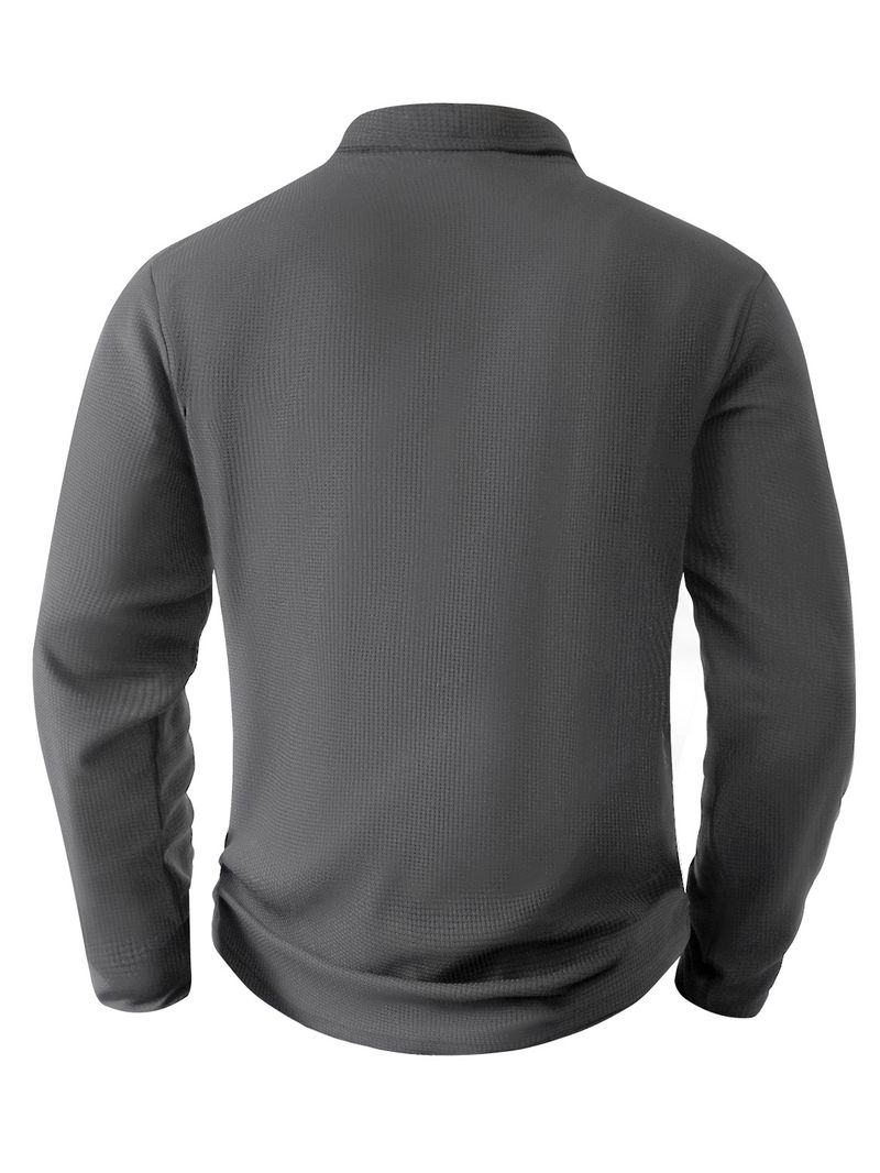 Spring And Autumn New Men's T Shirt Sweater Casual Sports Colorblock Long Sleeve Turtleneck Half Zipper Top_voghion.com