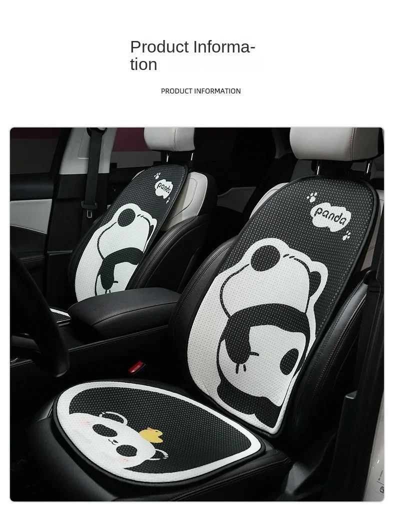 Cartoon Protector Universele 5-zits IJs Zijden Kussen Leuke Accessoires Panda Autostoelhoezen Complete Set_voghion.com