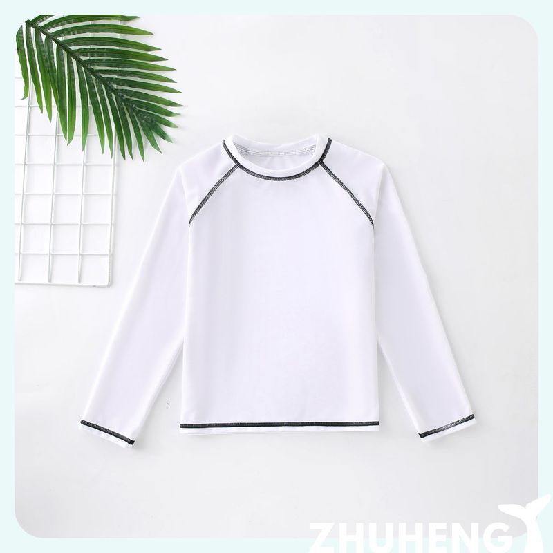 Mother & Kids UPF50+ Children's Swimsuit Boys Sun Protection Children's Swimsuit Split Quick Drying Single Piece Top Solid Color Simple Swimsuit_voghion.com
