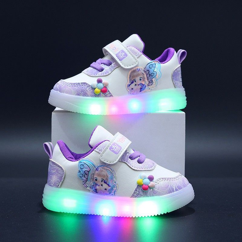 SHLIANG Neue Jungen Mädchen LED Casual Schuhe Lace Up Kind Turnschuhe Atmungs Mode Bord Schuhe Weiche Sohle Leuchtende Sport Schuhe s173B_voghion.com