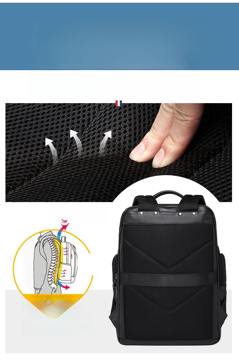 Genuine Fall/Winter New 2025 Leather Large Capacity Business Commuter Backpack Men's Laptop Bag_voghion.com